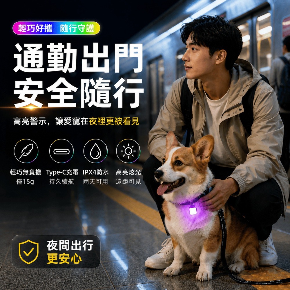寵物 發光項圈 寵物項圈 防走丟 LED發光吊墜 防水 夜間遛狗 夜間行走 發光狗牌 發光吊飾 寵物吊飾 發光狗吊墜-細節圖4