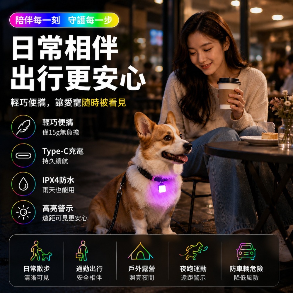 寵物 發光項圈 寵物項圈 防走丟 LED發光吊墜 防水 夜間遛狗 夜間行走 發光狗牌 發光吊飾 寵物吊飾 發光狗吊墜-細節圖5