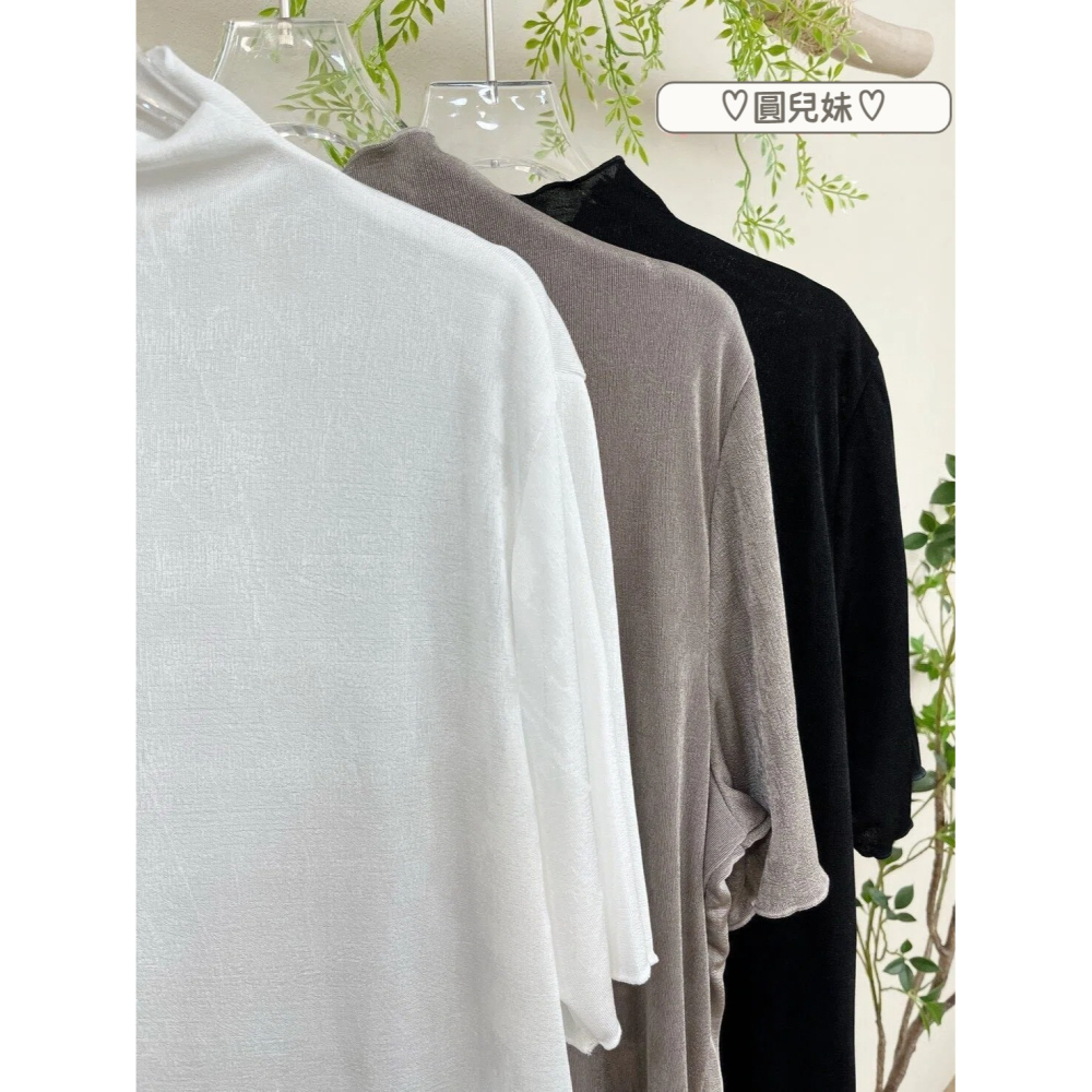 圓兒妹中大尺碼❤️(3色)(L-5XL)中大尺碼顯瘦❤️超彈性柔軟棉質質感棉料內搭上衣打底上衣(2241)(FF)-細節圖2