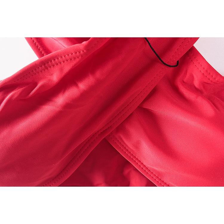 50 台灣現貨 性感交叉紅色比基尼兩件式泳裝 紅色交叉綁帶泳衣 上下套裝 時尚紅色泳裝 L號-細節圖3