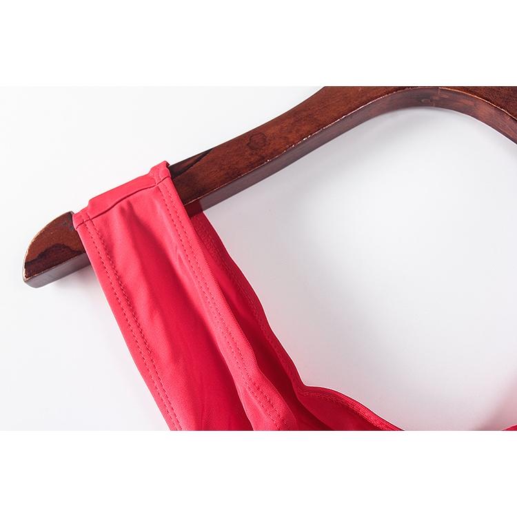 50 台灣現貨 性感交叉紅色比基尼兩件式泳裝 紅色交叉綁帶泳衣 上下套裝 時尚紅色泳裝 L號-細節圖8