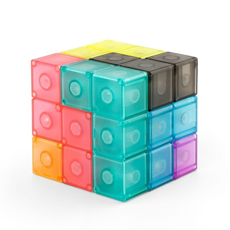 【小小店舖】魯班磁力魔方 磁力積木 魔域 魔術方塊 三階 兒童玩具 益智玩具 解謎 強力磁鐵 透明彩 創造力 親子-細節圖5