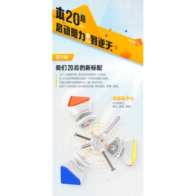 【小小店舖】淦源 斜轉 GAN 磁力 魔術方塊 芯定位 全向軸定位 魔方 數調 skewb M GES 魔術方塊-細節圖6