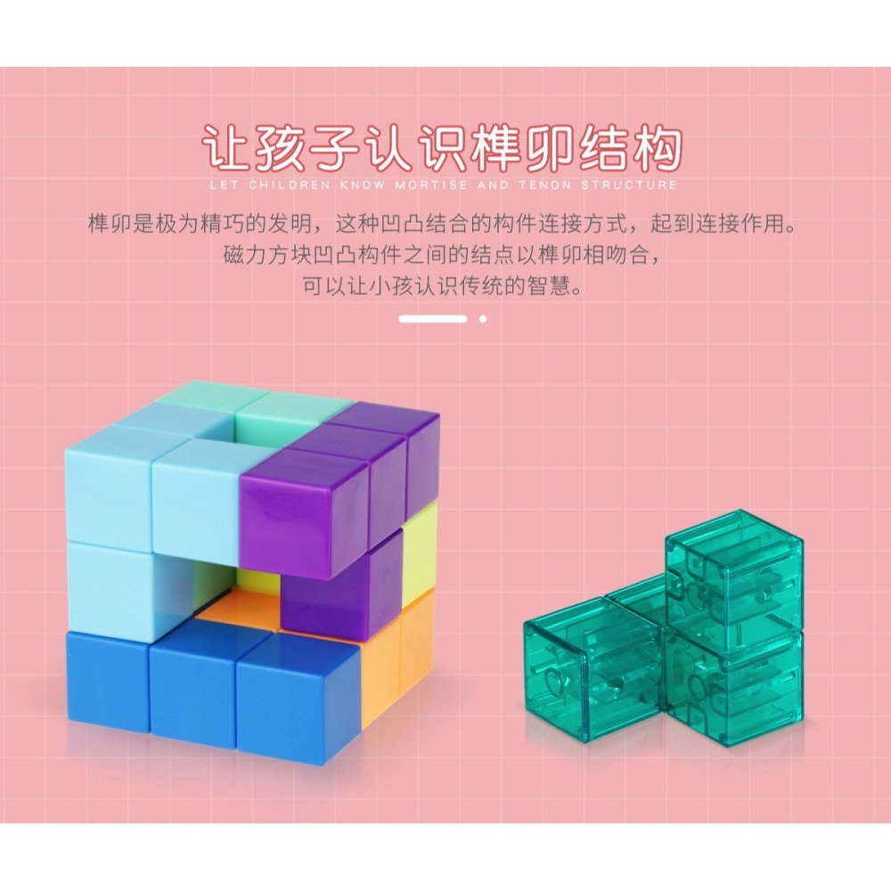【小小店舖】永駿 磁力積木 強力磁鐵 7塊形狀 10塊形狀 17塊形狀 魔術方塊 透明 實色 彩色 透明 魯班-細節圖7