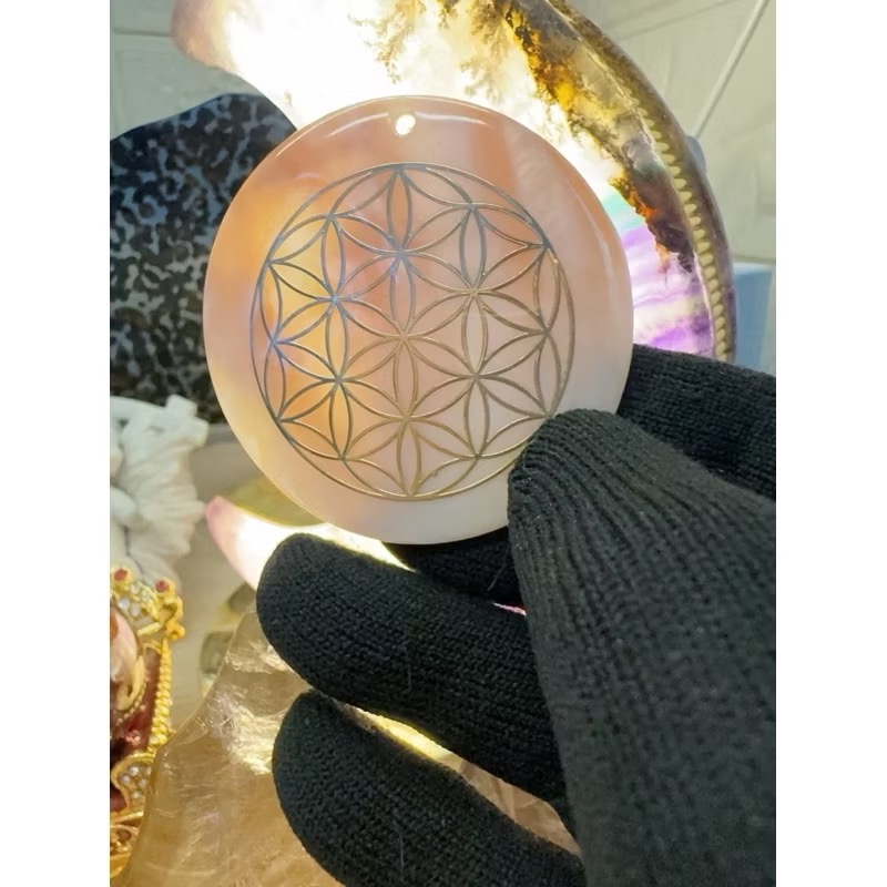 ✅神聖幾何天然母貝墜子/訂製款保護牌/8種-細節圖4