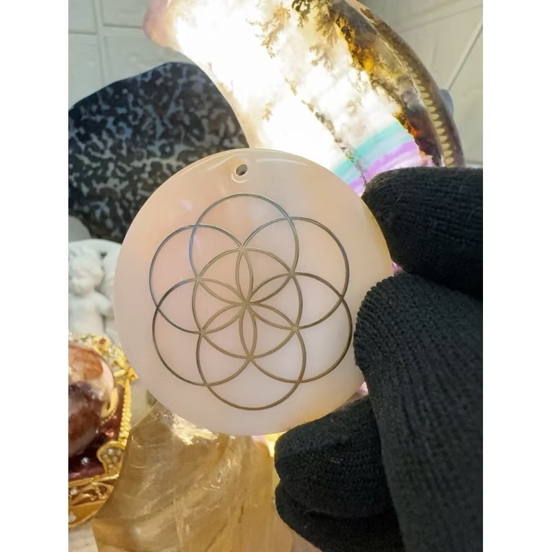 ✅神聖幾何天然母貝墜子/訂製款保護牌/8種-細節圖7