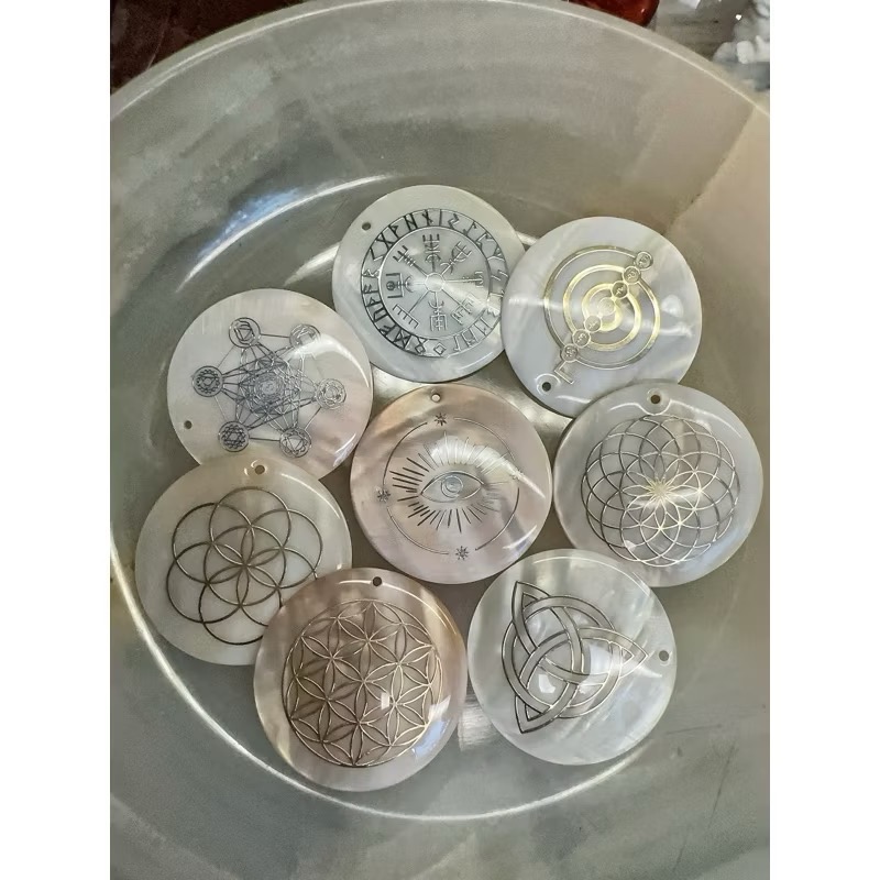 ✅神聖幾何天然母貝墜子/訂製款保護牌/8種-細節圖9