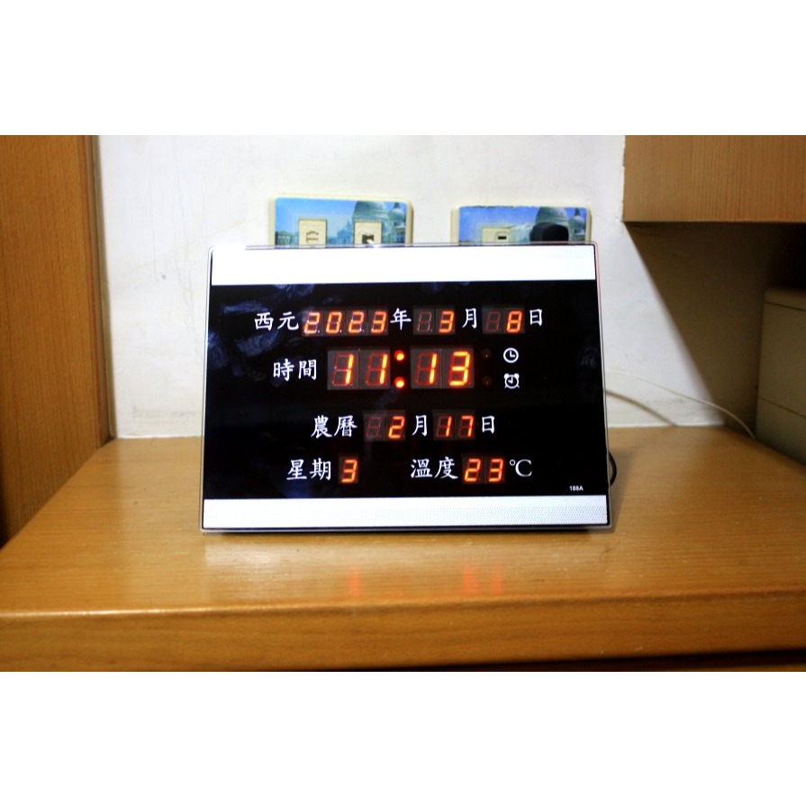 蝦皮太貴開新賣場#生活小舖#繁體字LED 電子日曆 掛鐘 萬年曆 溫度日曆 薄型掛鐘 電子鐘 電子數字鐘 時鐘 鬧鐘-細節圖3