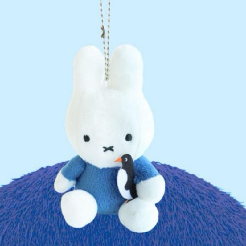 花點甜-現貨（防偽貼紙） Miffy米飛 抱著好友系列 企鵝 熊貓米飛兔絨毛鑰匙圈/ 生日禮物 絨毛娃娃 收藏玩偶-細節圖3