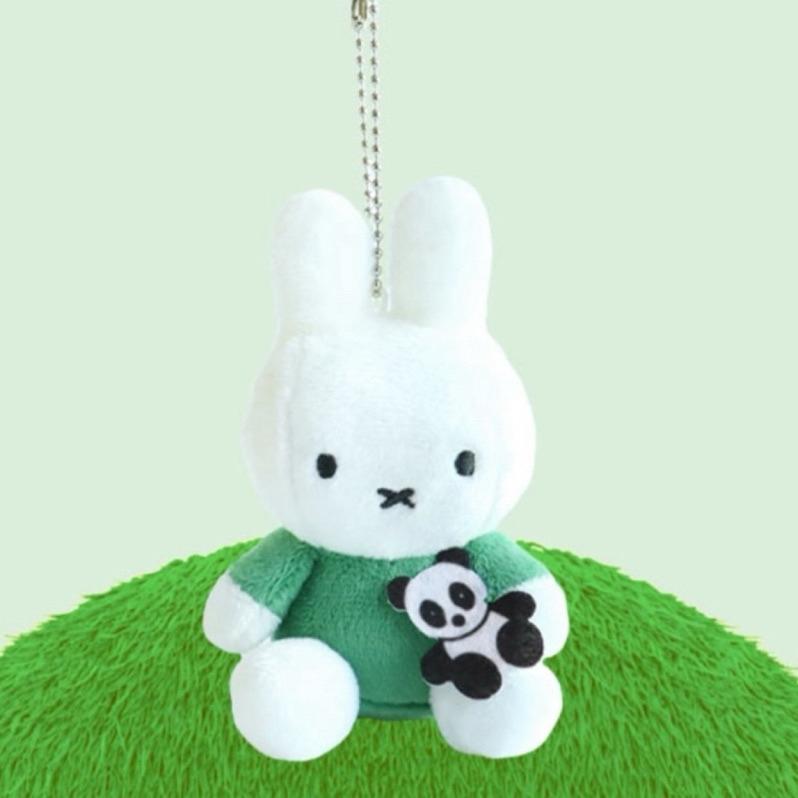 花點甜-現貨（防偽貼紙） Miffy米飛 抱著好友系列 企鵝 熊貓米飛兔絨毛鑰匙圈/ 生日禮物 絨毛娃娃 收藏玩偶-細節圖5