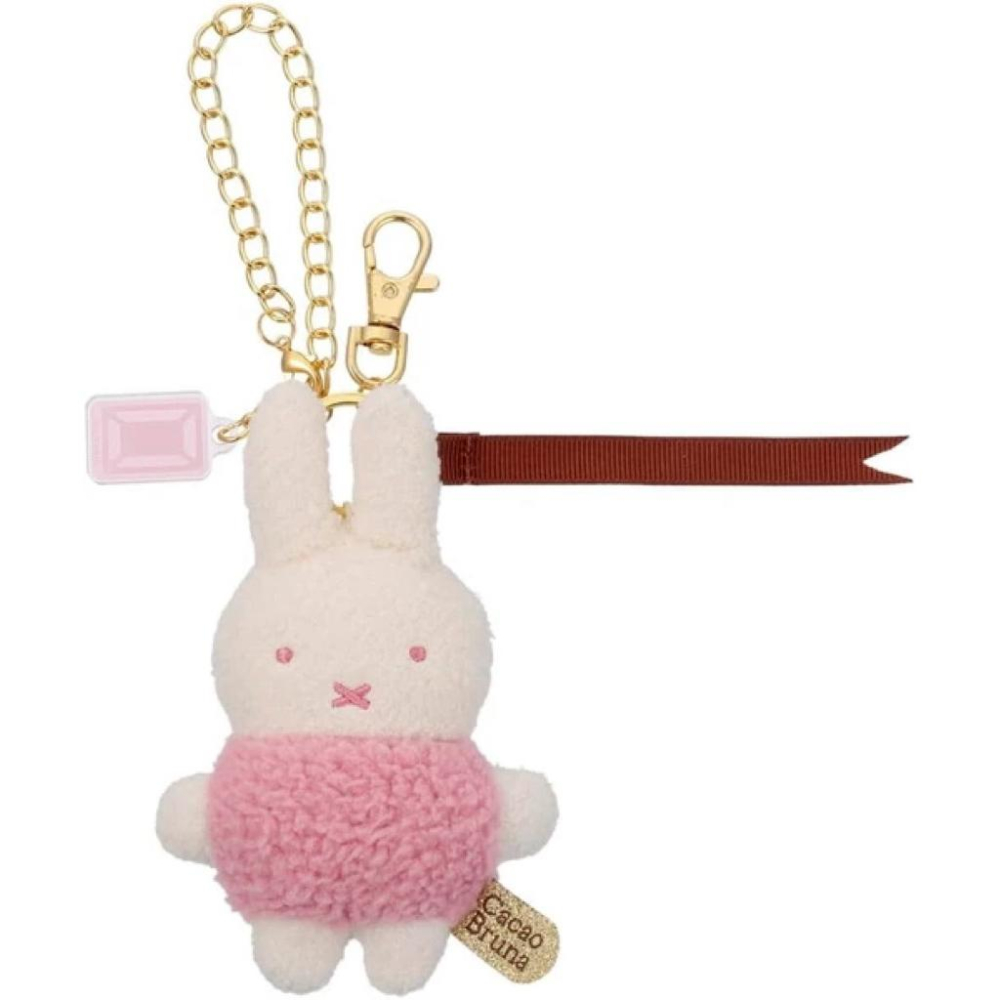 花點甜-（現貨） 新品日本Miffy米飛 草莓牛奶米飛絨毛吊飾/包包掛飾/鑰匙圈-細節圖5