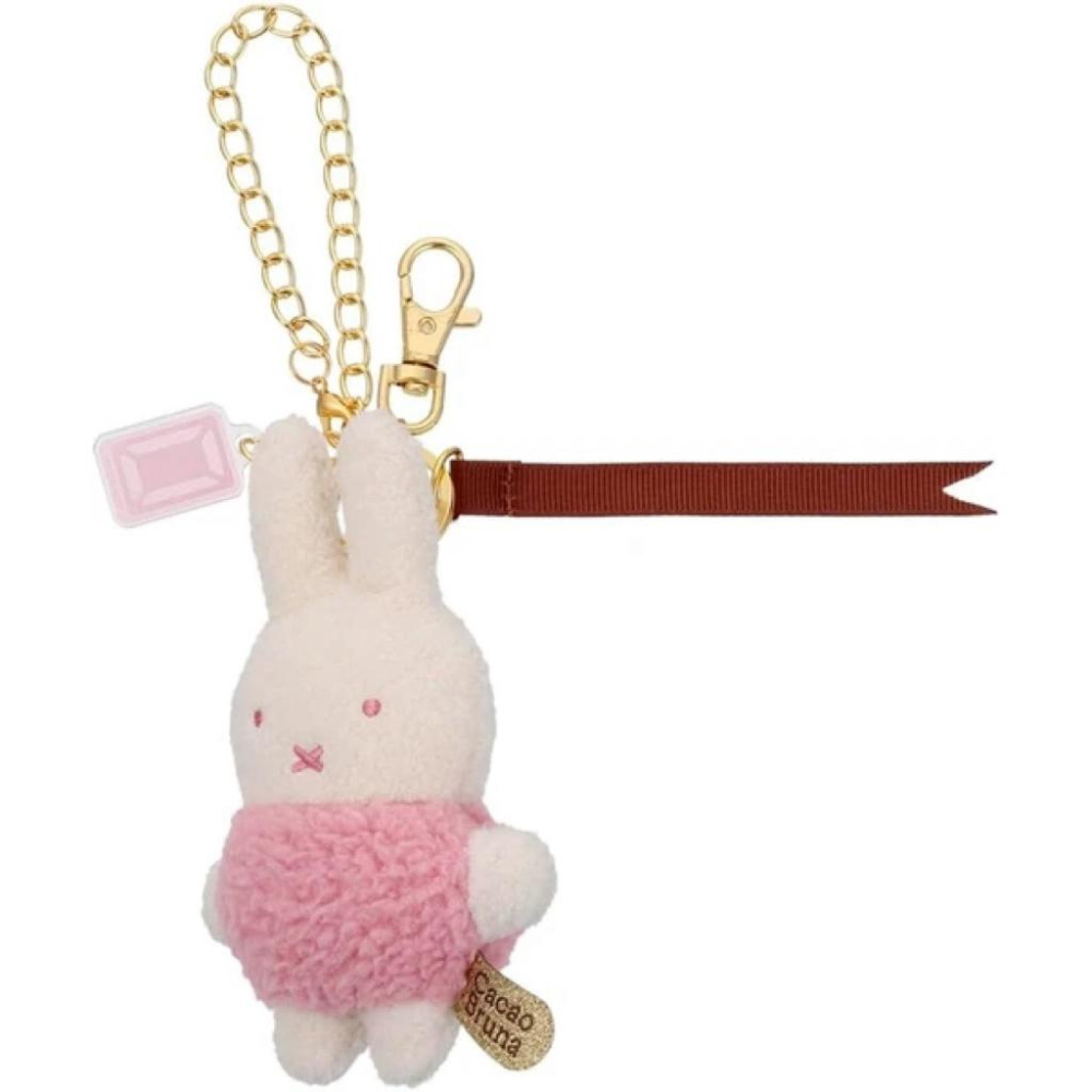 花點甜-（現貨） 新品日本Miffy米飛 草莓牛奶米飛絨毛吊飾/包包掛飾/鑰匙圈-細節圖6