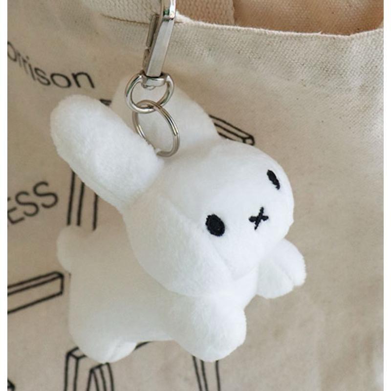 花點甜-現貨（防偽貼紙） Miffy 米飛兔絨毛玩偶吊飾鑰匙圈10公分（3色）/ 手提包/造型相機化妝包-細節圖4