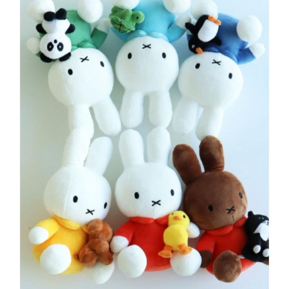 花點甜-Miffy棕色米飛抱賓士貓穿橘紅衣服 米菲兔娃娃絨毛玩偶27cm /生日禮物 收藏公仔/安撫娃娃-細節圖4