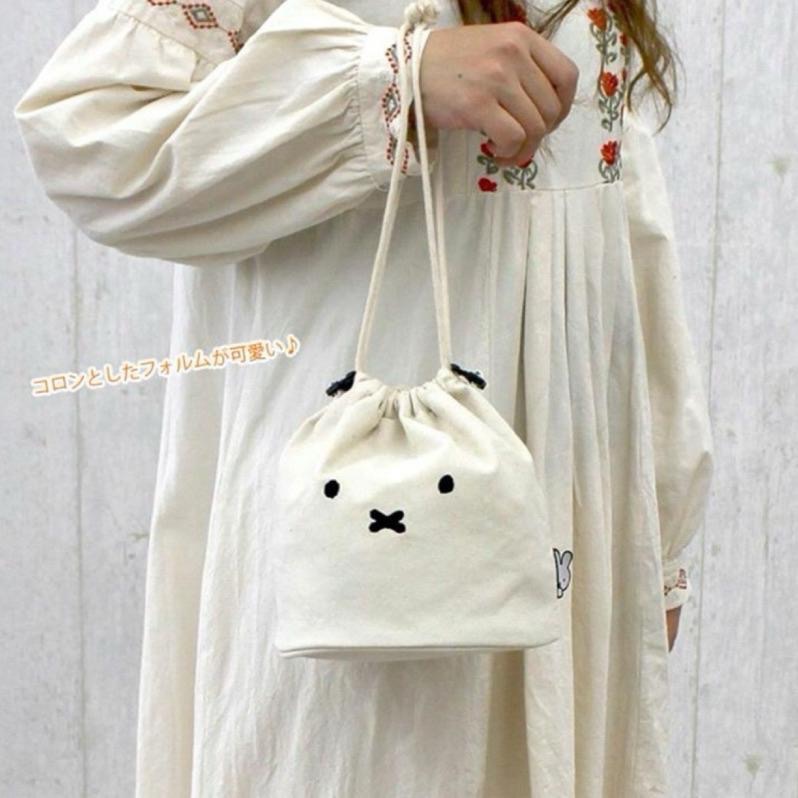 花點甜-現貨 Miffy可愛2WAY束口帆布手提包/單肩包(兩色選)/服飾穿搭/外出旅遊包-細節圖5