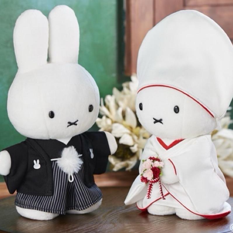 花點甜-現貨 Miffy米飛兔日式和服婚禮祝福娃娃/2件組 絨毛擺飾 結婚禮物 收藏玩偶 日本限定-細節圖2