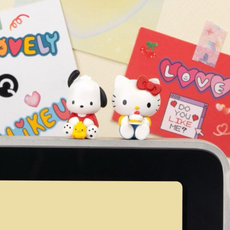 花點甜-現貨三麗鷗HELLO KITTY 角色螢幕公仔附3M無痕膠帶/質感精緻/桌面擺飾/交換禮物-細節圖4