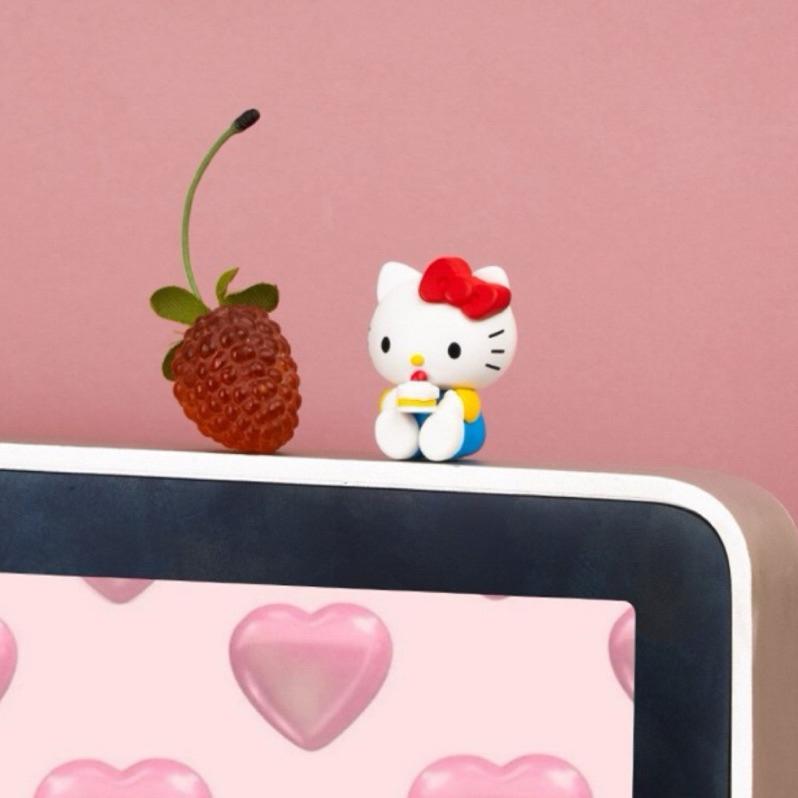 花點甜-現貨三麗鷗HELLO KITTY 角色螢幕公仔附3M無痕膠帶/質感精緻/桌面擺飾/交換禮物-細節圖5