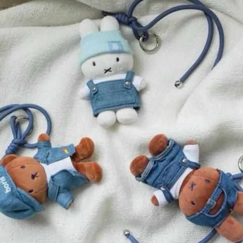 花點甜-現貨 正版Miffy米飛 韓國聖水洞限定 丹寧米飛絨毛鑰匙圈/包包掛飾/ 娃娃收藏/生日禮物-細節圖5
