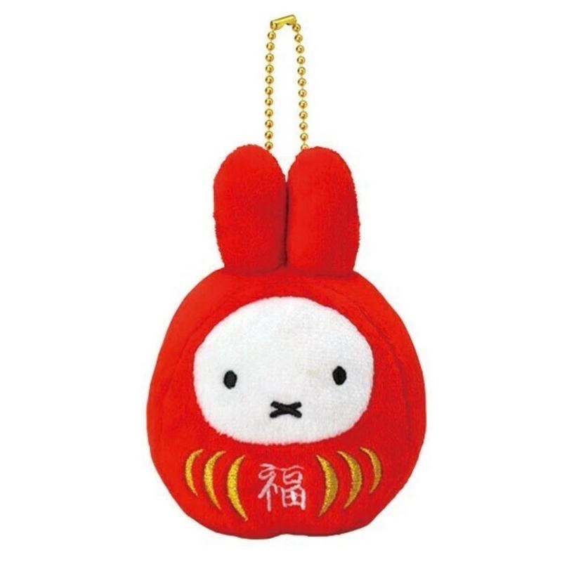 花點甜-日本紅白/金招福達摩不倒翁Miffy 米飛兔/3款可選/絨毛擺飾 /吊飾/生日禮物/收藏玩偶-細節圖5