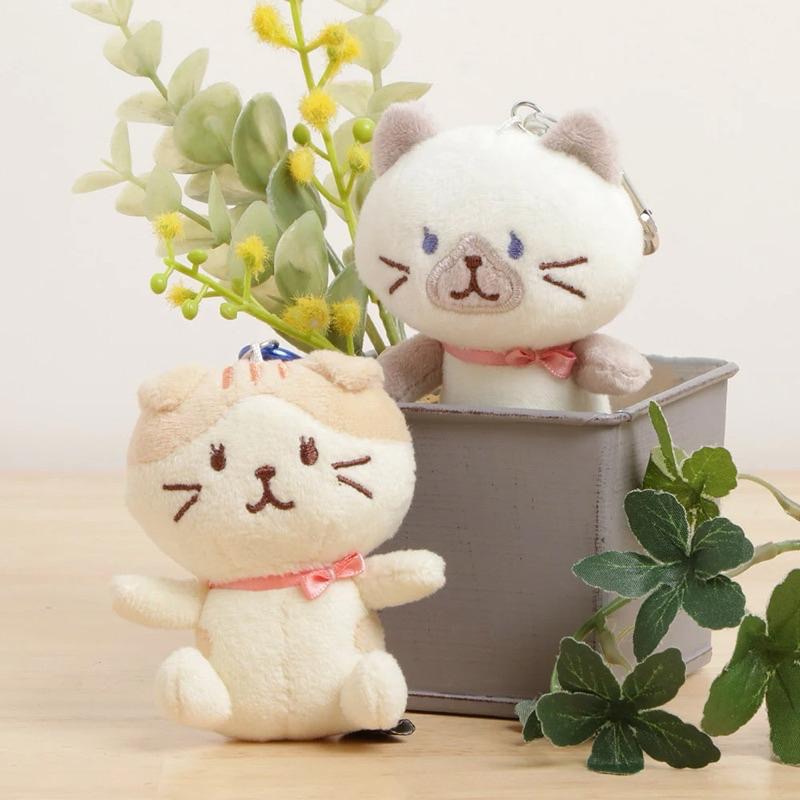 花點甜-預購 日本進口Hapins fuku fuku Nyanko 貓咪毛絨娃娃登山扣掛飾/共8款/貓奴必備-細節圖2