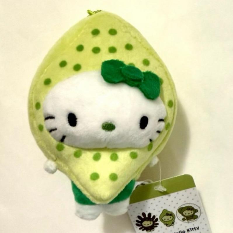 花點甜-現貨 大阪世博日本館限定-黃綠色綠藻Hello Kitty娃娃吊飾/玩偶收藏-細節圖2