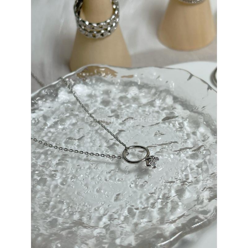 【dong.acc】正韓🇰🇷 鑽石戒指項鍊｜銀 韓國飾品 韓國項鍊 戒指 鑽石 頸鍊 鎖骨鍊 質感 氣質 簡約-細節圖2
