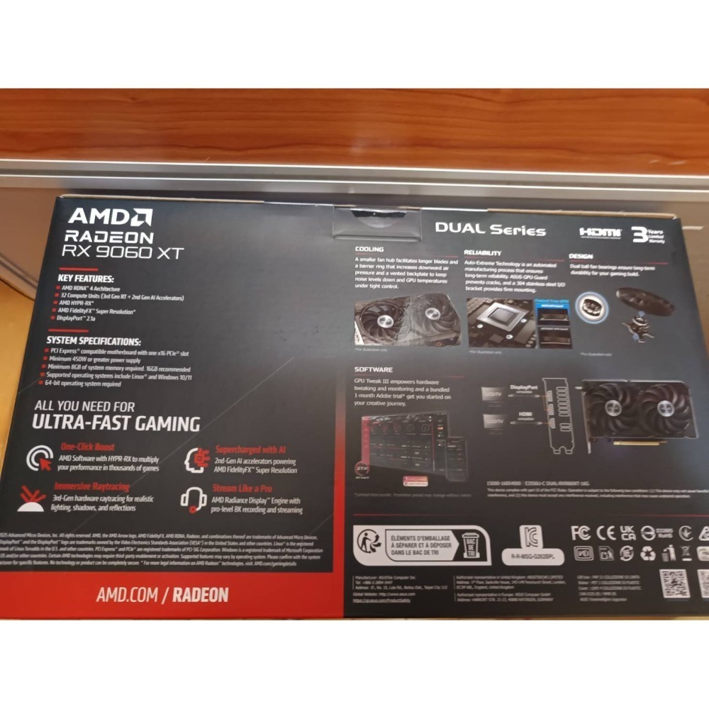 每1台 : ASUS 華碩DUAL-RX9060XT-16G 顯示卡-細節圖3