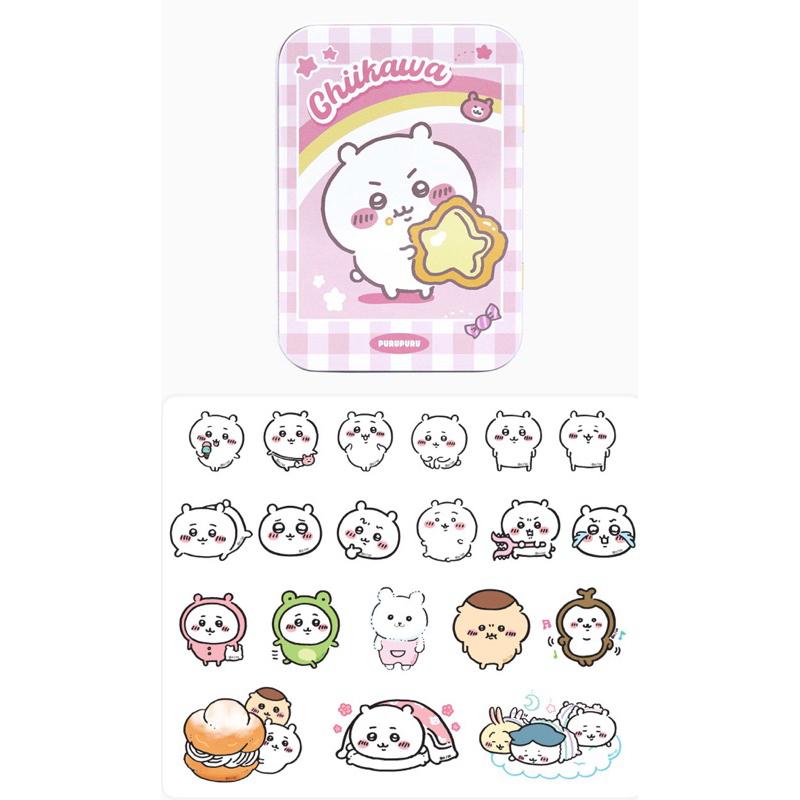 【FHICS】現貨 韓國 吉伊卡哇 chiikawa 鐵盒 貼紙 小可愛 小八貓 兔兔 貼紙 鐵盒 文具 手帳 手帳貼紙-細節圖2