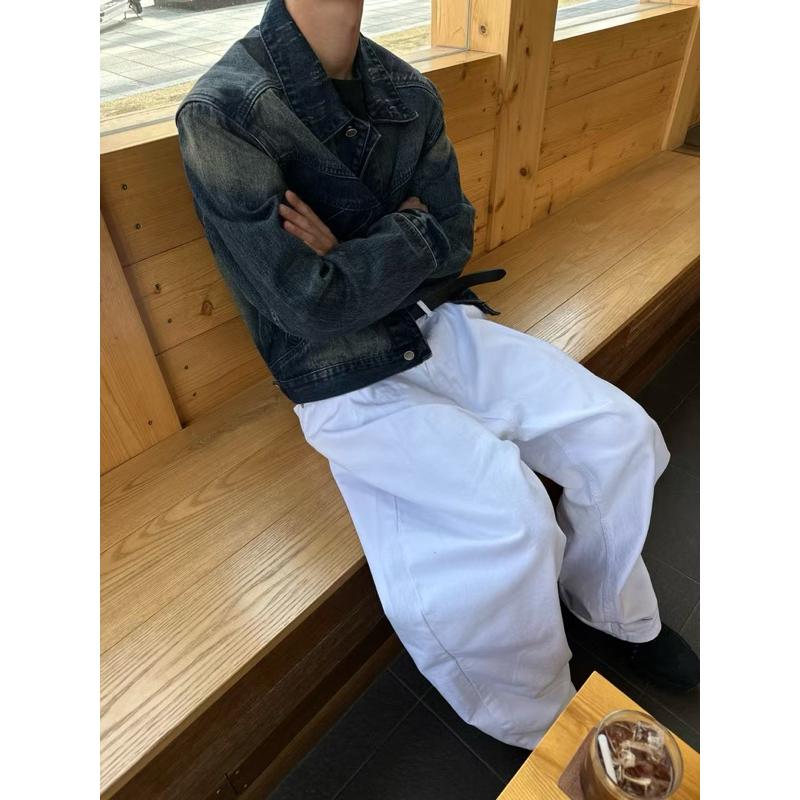 【FHICS】正韓服飾25春夏款 美式 潮男必備 中性 男女適合 韓系穿搭 潮男 帥潮 闊腿百搭 落地 長褲-細節圖2