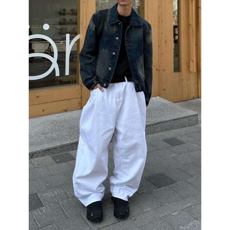 【FHICS】正韓服飾25春夏款 美式 潮男必備 中性 男女適合 韓系穿搭 潮男 帥潮 闊腿百搭 落地 長褲-細節圖4