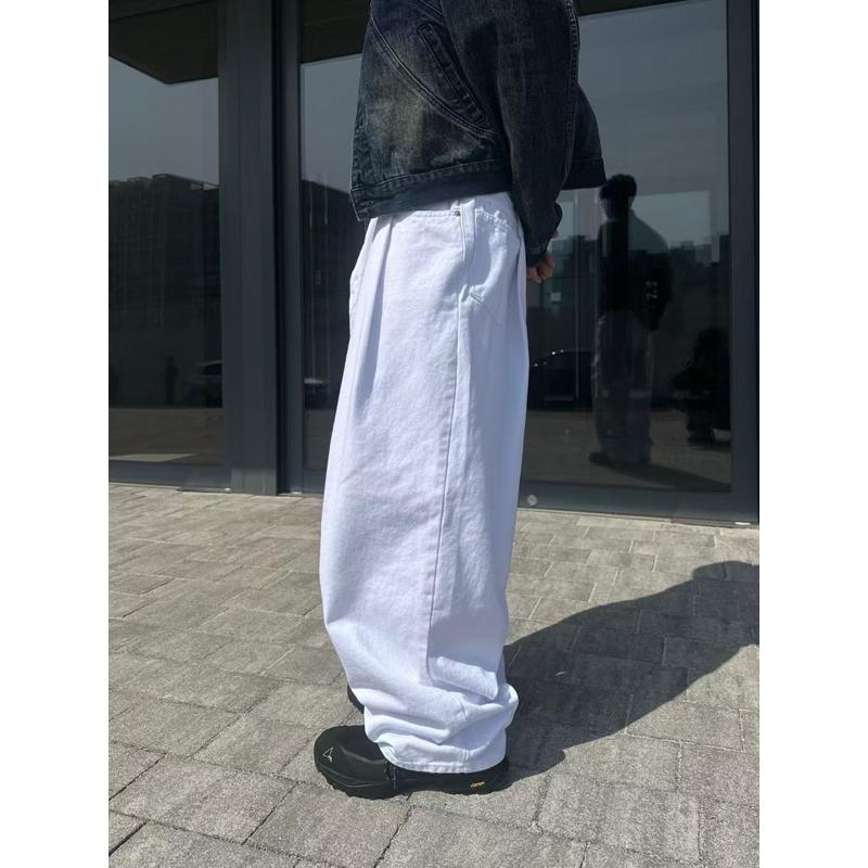 【FHICS】正韓服飾25春夏款 美式 潮男必備 中性 男女適合 韓系穿搭 潮男 帥潮 闊腿百搭 落地 長褲-細節圖5