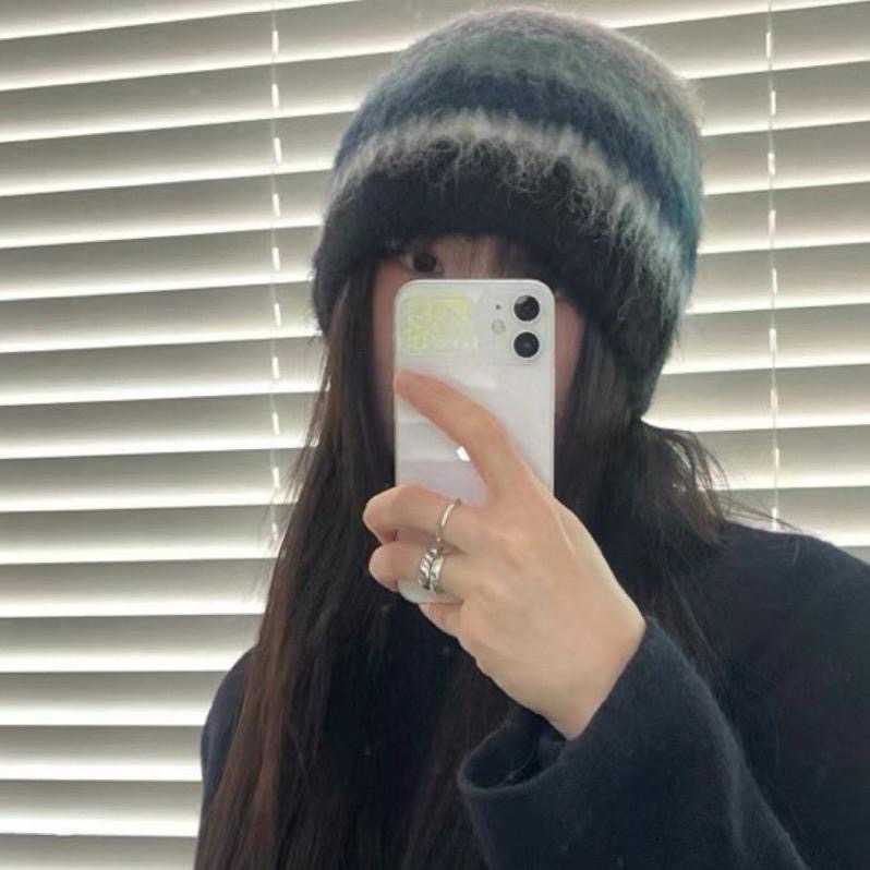 【FHICS】正韓毛帽 最新款 花朵圖騰 彩色風格 冬天必備 男女適合 帽子 冬天毛帽 正韓毛帽-細節圖2