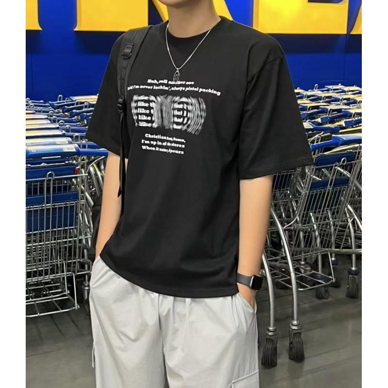 【FHICS】現貨 正韓服飾25s春夏款 短袖字體設計款  韓系 簡約 質感 短袖 短袖T恤 男女都適合 穿搭-細節圖3