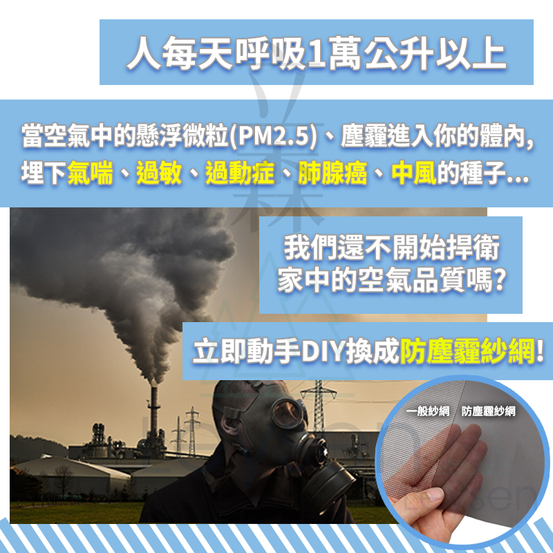 [台灣紗窗訂做 200目防霾] 防霾紗網 防霾紗窗 紗窗訂做 防塵紗窗 pm2.5 紗窗 防霾 紗窗 紗窗網 客製化-細節圖4