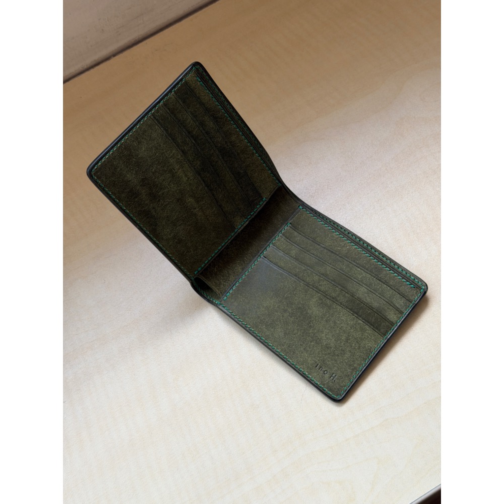 八卡短夾 義大利植鞣協會磨砂皮 Badalassi Carlo Pueblo 手工縫製-細節圖2