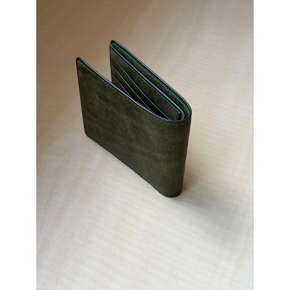 八卡短夾 義大利植鞣協會磨砂皮 Badalassi Carlo Pueblo 手工縫製-細節圖3