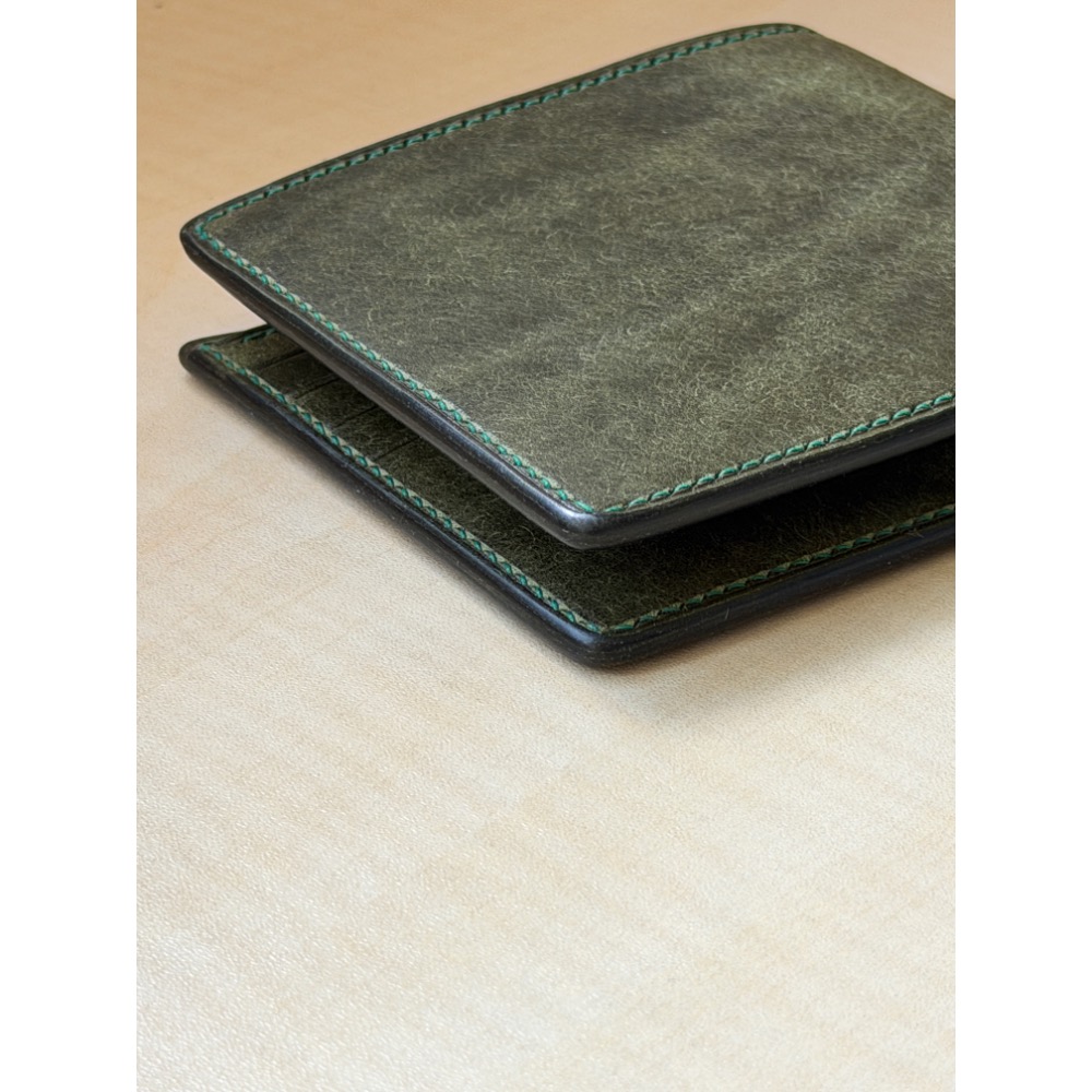 八卡短夾 義大利植鞣協會磨砂皮 Badalassi Carlo Pueblo 手工縫製-細節圖4