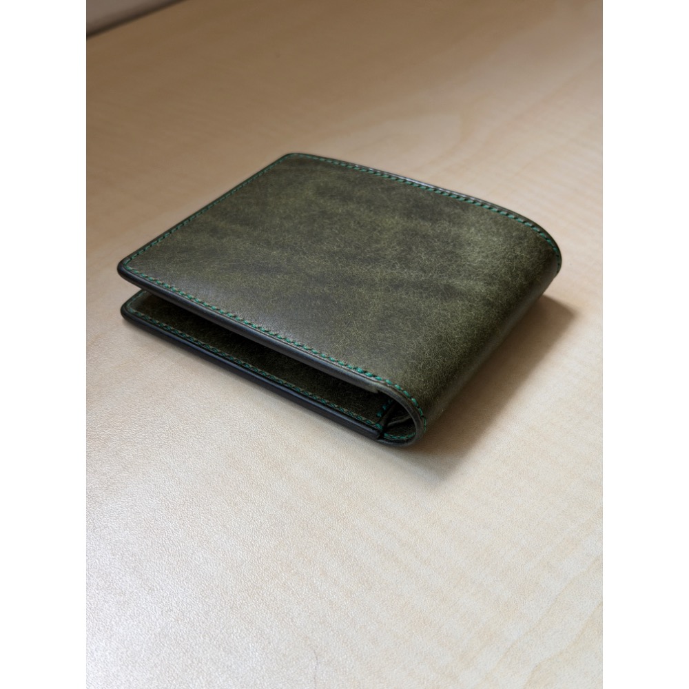 八卡短夾 義大利植鞣協會磨砂皮 Badalassi Carlo Pueblo 手工縫製-細節圖5