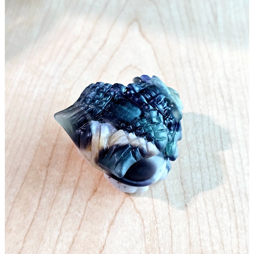 嗡嗡水晶礦寶小舖-絲綢螢石飛天龍龜-特殊色-細節圖5
