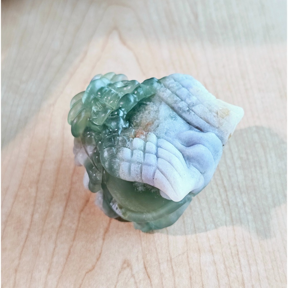 嗡嗡水晶礦寶小舖-絲綢螢石飛天龍龜-有天然礦缺-細節圖5