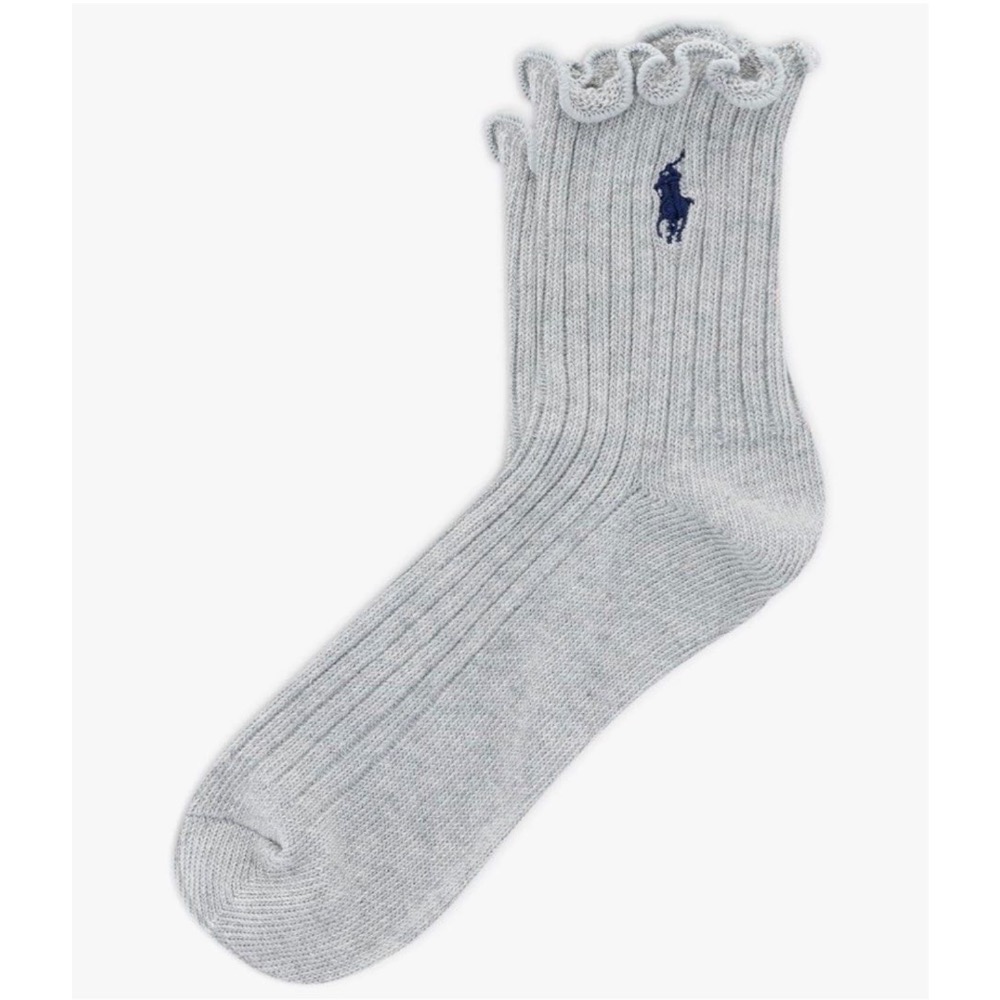 POLO RALPH LAUREN 女款邊緣踝襪 黑 灰 條紋-細節圖4