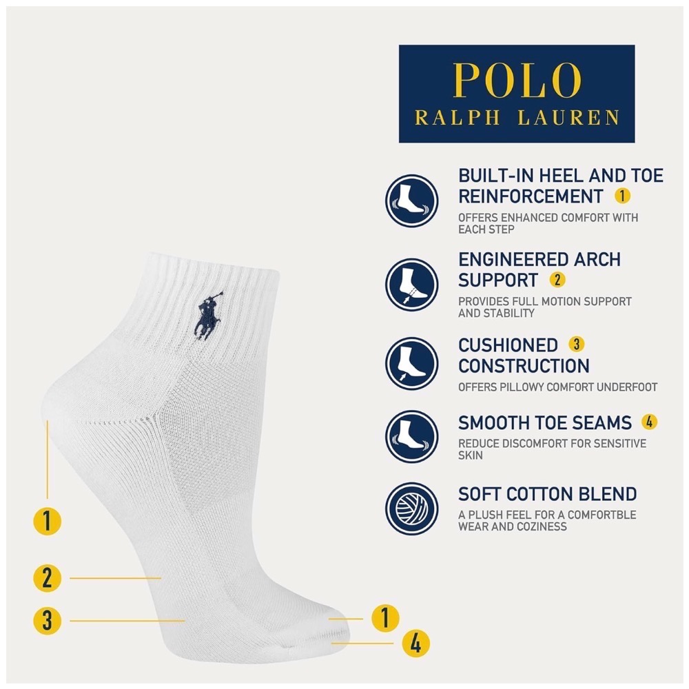 Polo Ralph Lauren 機能襪子  (6 雙一組）-細節圖7