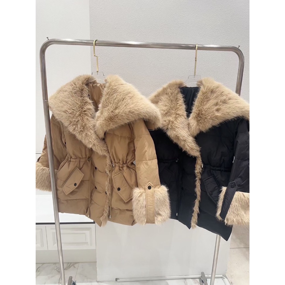 正韓連線預購新品：✨毛領抽腰羽絨外-細節圖8