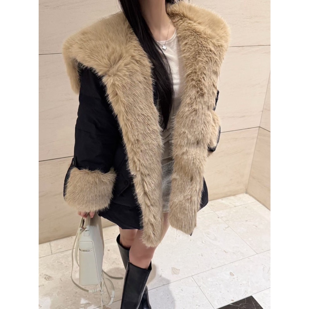 正韓連線預購新品：✨毛領抽腰羽絨外-細節圖10