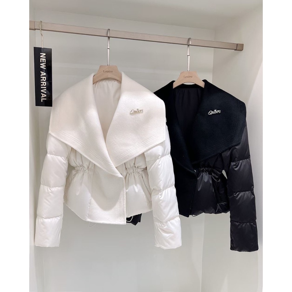 正韓商品預購✨大翻領羽絨外-細節圖4