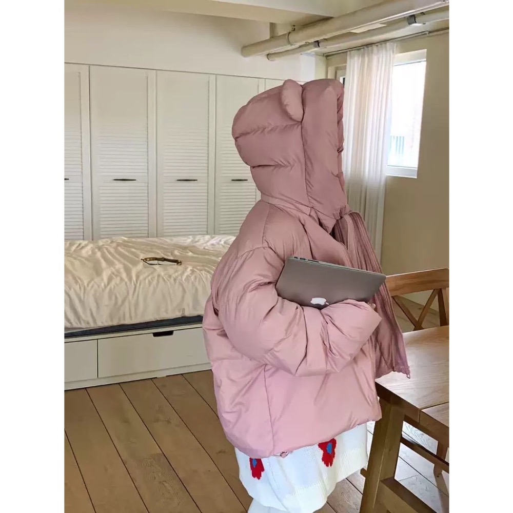 😚熊寶寶耳朵羽絨外 💰暖暖包覆感💖-細節圖6