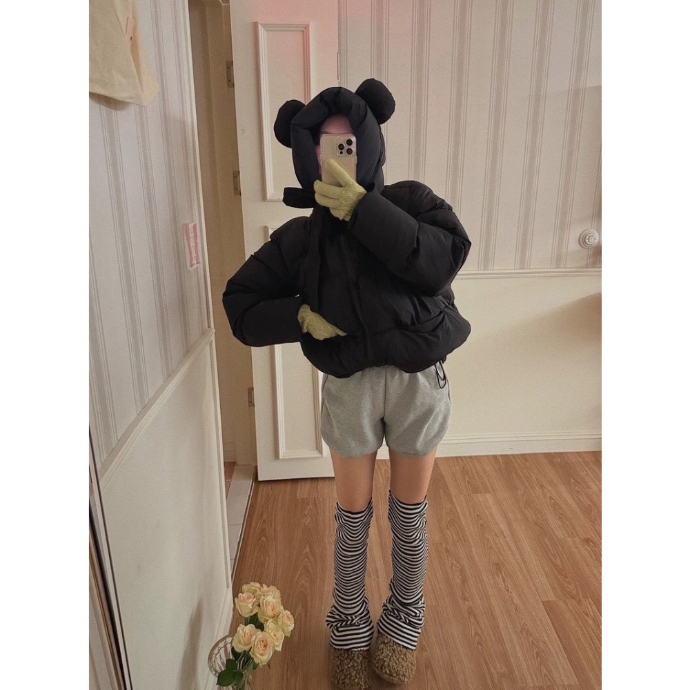 😚熊寶寶耳朵羽絨外 💰暖暖包覆感💖-規格圖11
