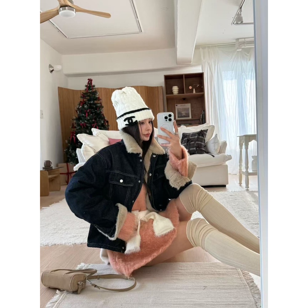 ✨又潮又可愛中性甜美的內毛牛仔外套-規格圖8