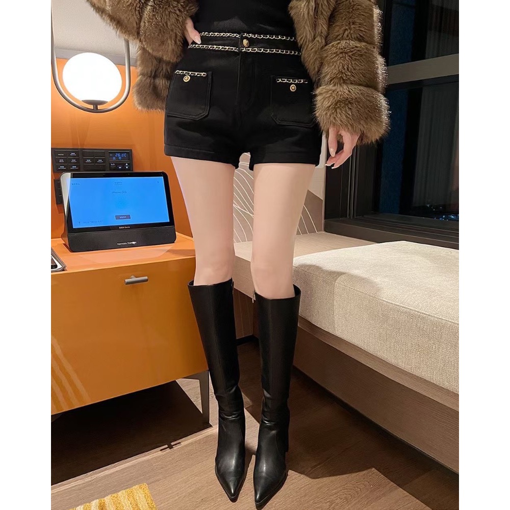 正韓秋冬新品，質感練邊短褲-細節圖6